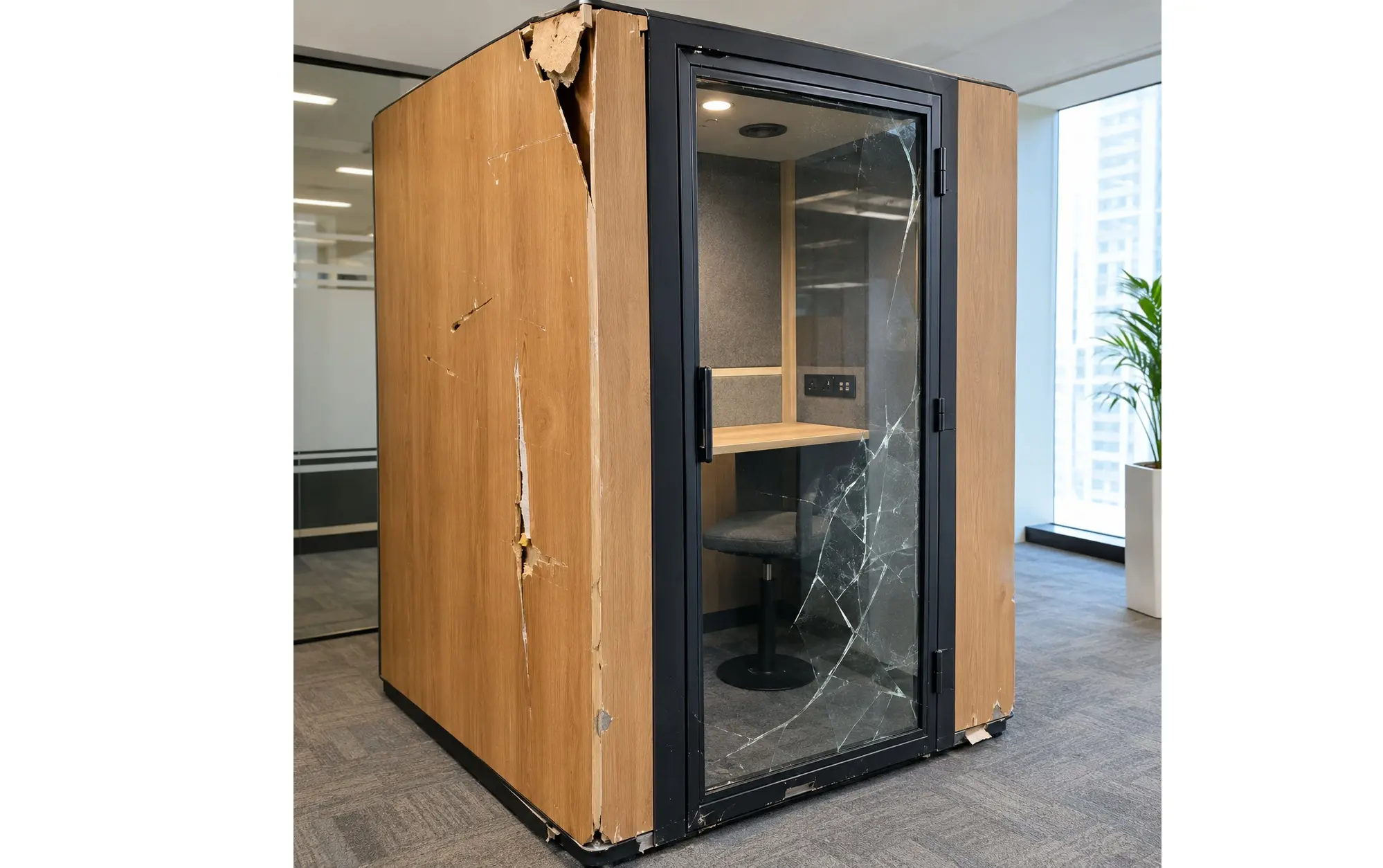 wooden office pod